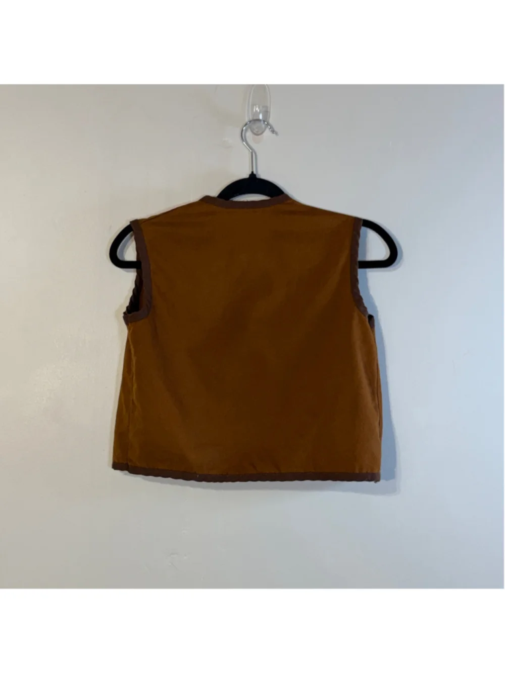 Vintage Beavers Canada Vest Youth Boy’s Size 10 Brown Blue Front Zipper Pockets